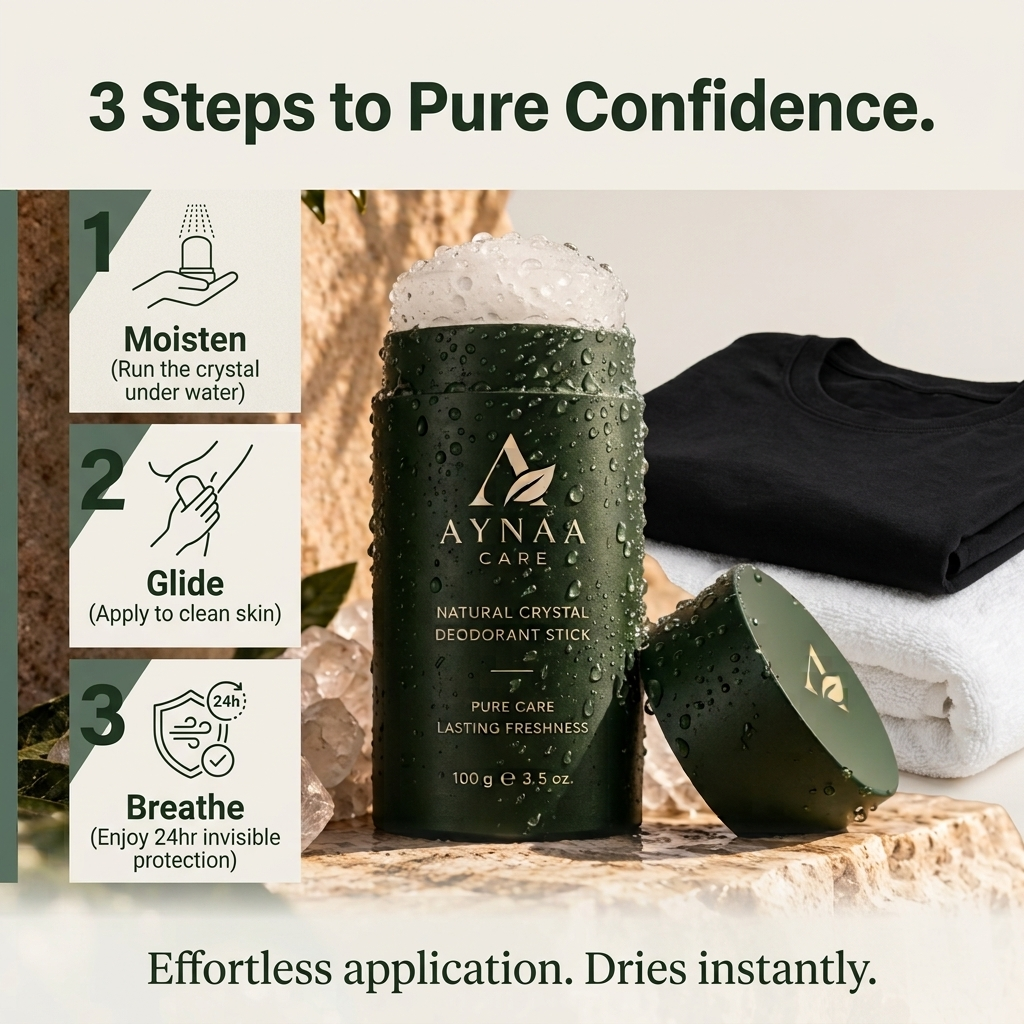 AYNAA CARE™ 100% Natural Crystal Deodorant Stick